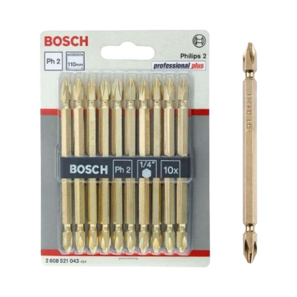 Bosch 2608521043 PH2 Double-Ended Bit 110mm - 10 Pcs/Set 1