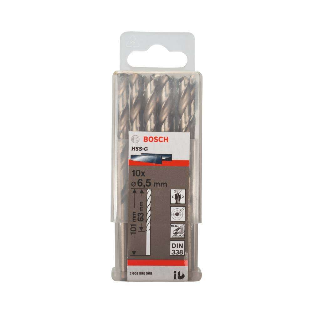 Bosch 2608595068 HSG-G DIN 338 Metal Drill Bit Set 6.5mm 1