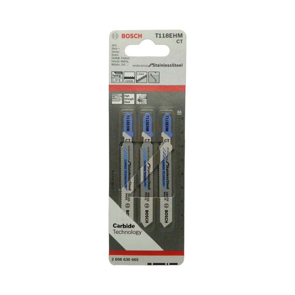 Bosch 2608630665 T118EHM-JSB Jigsaw Blade Set P3 – 3 Pcs/Pack 1
