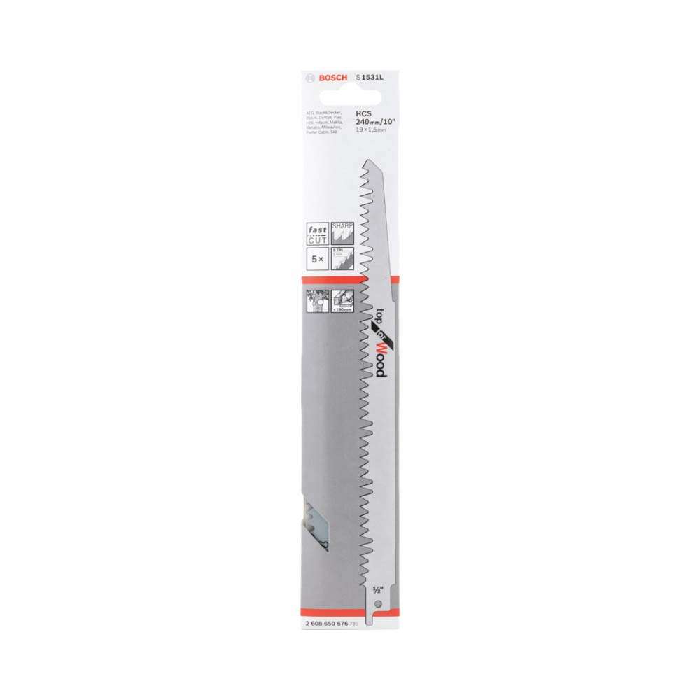 Bosch 2608650676 S1531L Sabre Saw Blade - 5 Pcs/Set 1