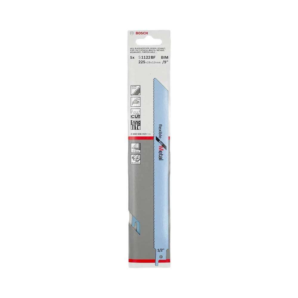 شفرة المنشار الترددية الاحترافية من بوش (S1122 BF) قياس (225MM) مكونة من خمس قطع موديل (2608656019) 1