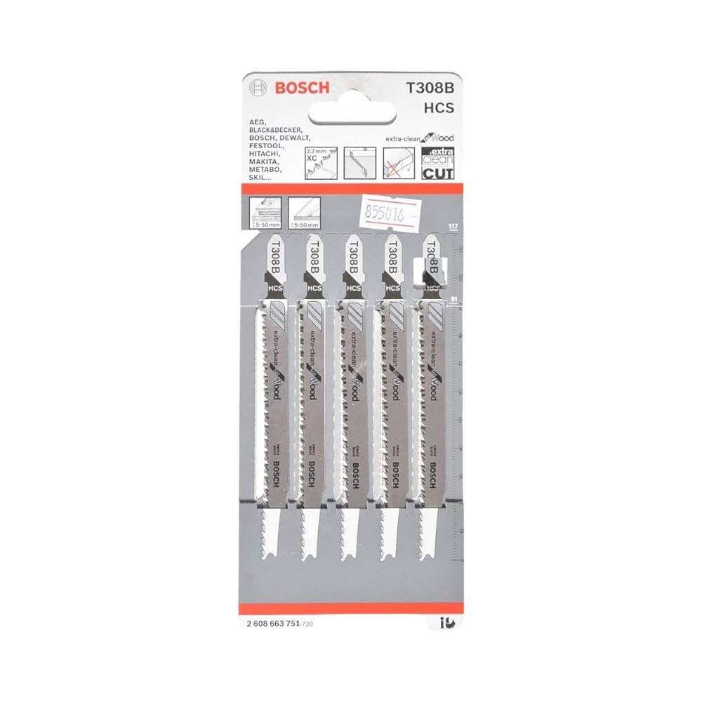 Bosch 2608663751 P5-T308B Extra Clean Jigsaw Blade Set – 5 Pcs/Pack 1