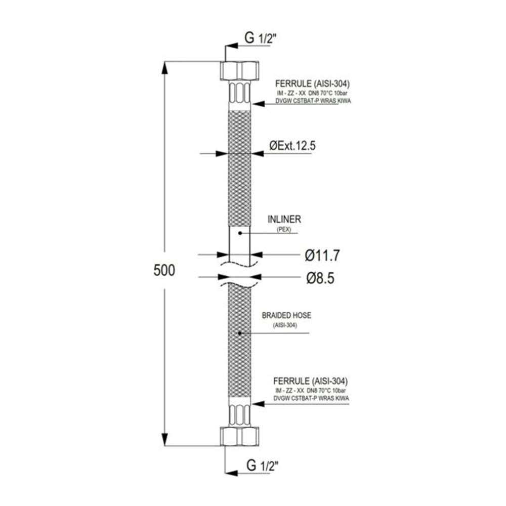 Rak 22008 1/2" Flex Hose 1