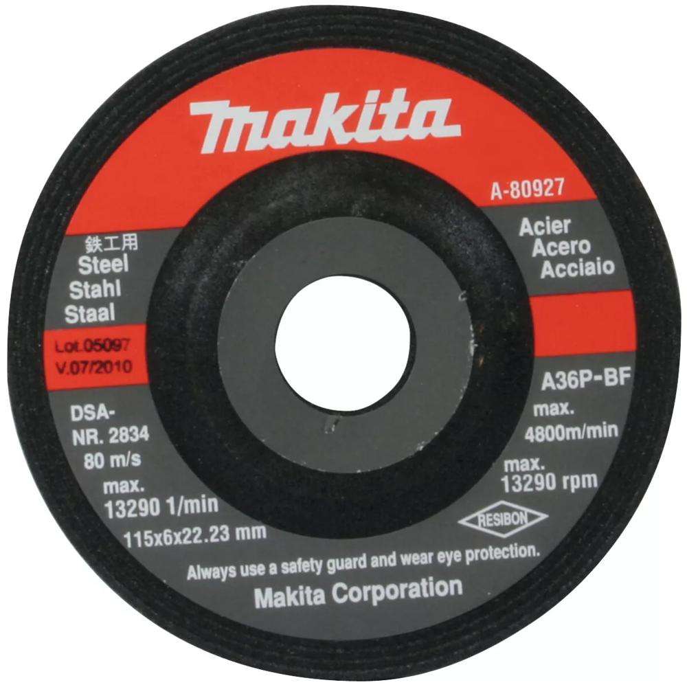 Makita A-80927 A36P 115 x 6mm Metal Grinding Wheel 0