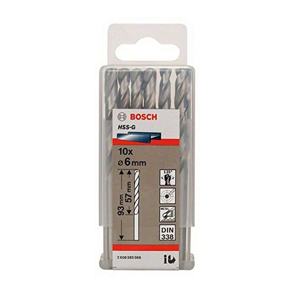 Bosch HSS-G Metal Drill Bit 6mm - 10 Pcs/Pack 1