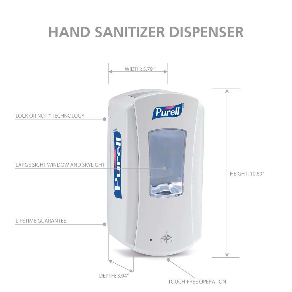 Purell LTX-12 ABS Plastic Touch-Free Dispenser (Grey 1200 ml 6.73 Kg) 3