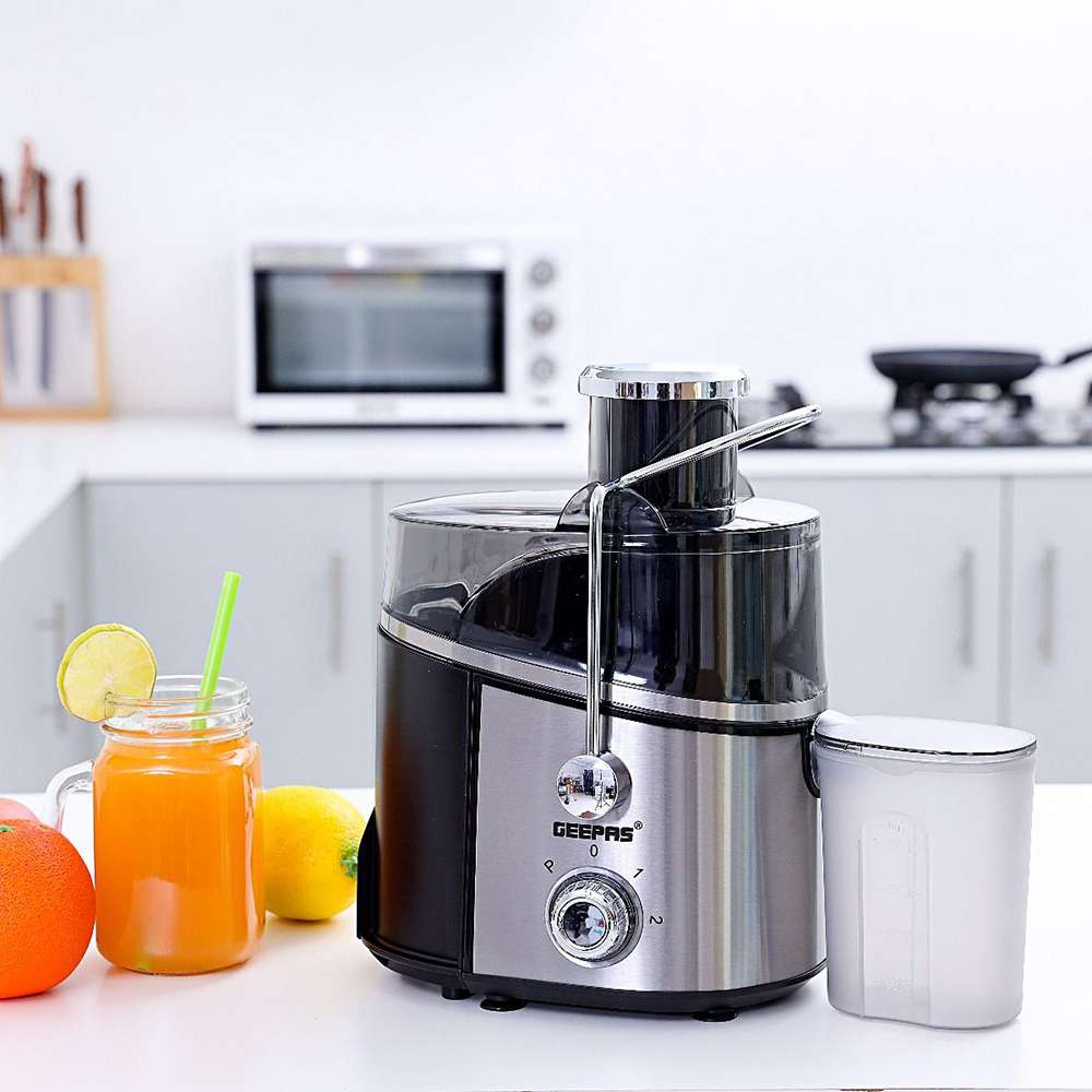 Geepas GJE6106 Juice Extractor 600W - Juicer Machine With Wide Mouth For Whole Fruits Vegetables | 2 Speed With Pulse Stainless Steel Body | 600ML 4