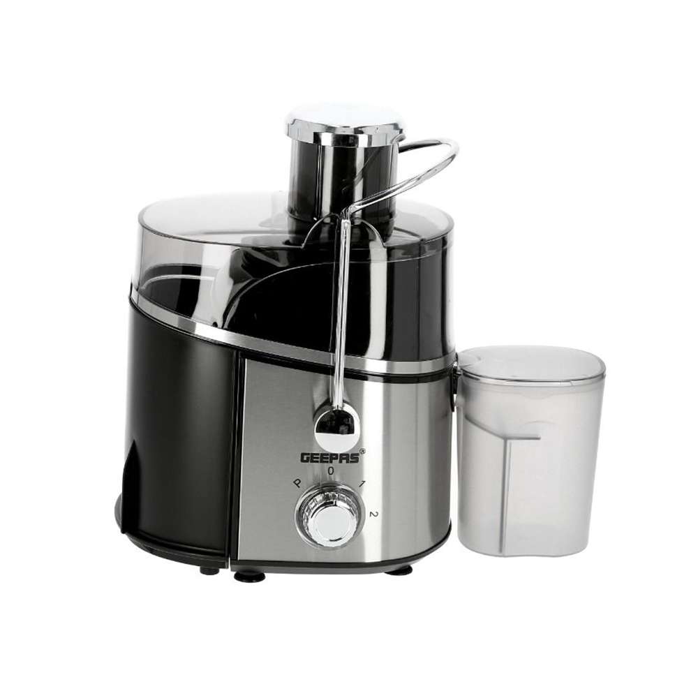 Geepas GJE6106 Juice Extractor 600W - Juicer Machine With Wide Mouth For Whole Fruits Vegetables | 2 Speed With Pulse Stainless Steel Body | 600ML 2