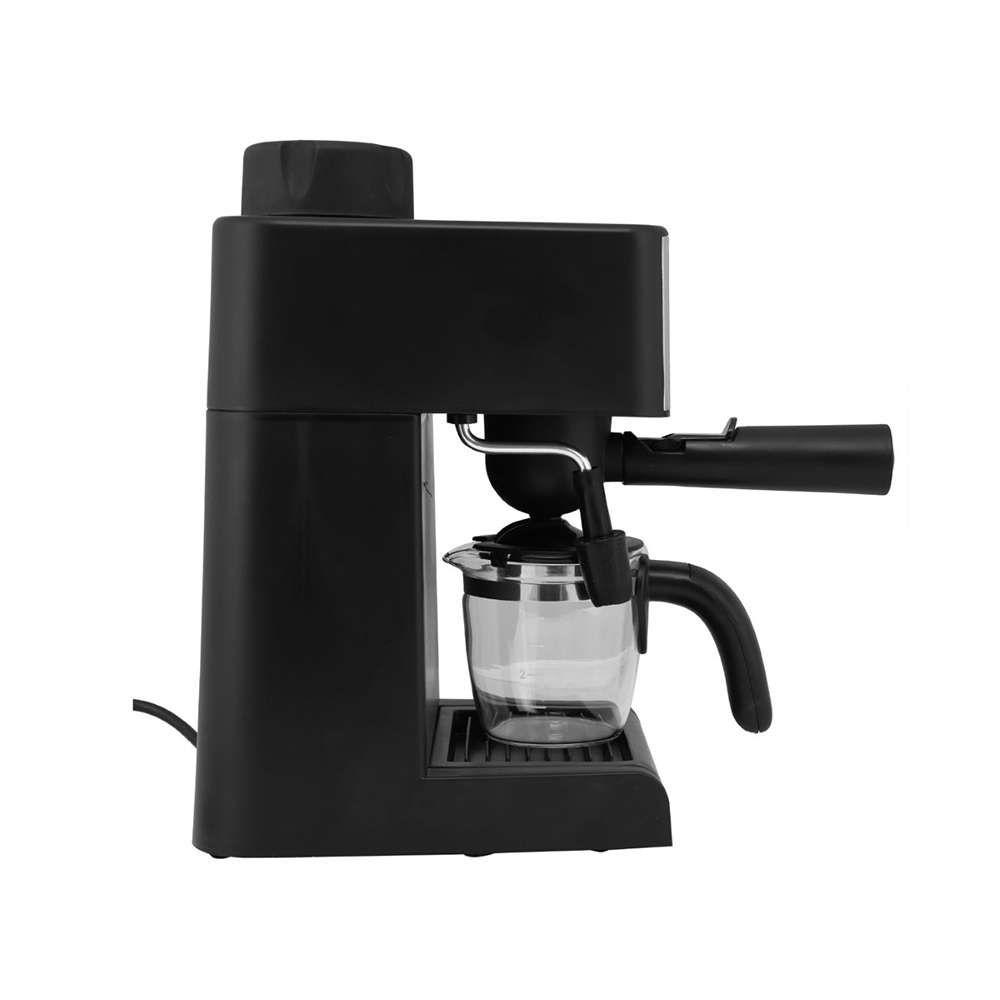 Geepas 240ML Cappuccino Maker 800W - 4 Cup Stainless Steel Filters Aluminium Alloy Boiler Over Pressure Protected Indicator On\Off Lights 2 Cup Dispense Detachable Drip Tray 2