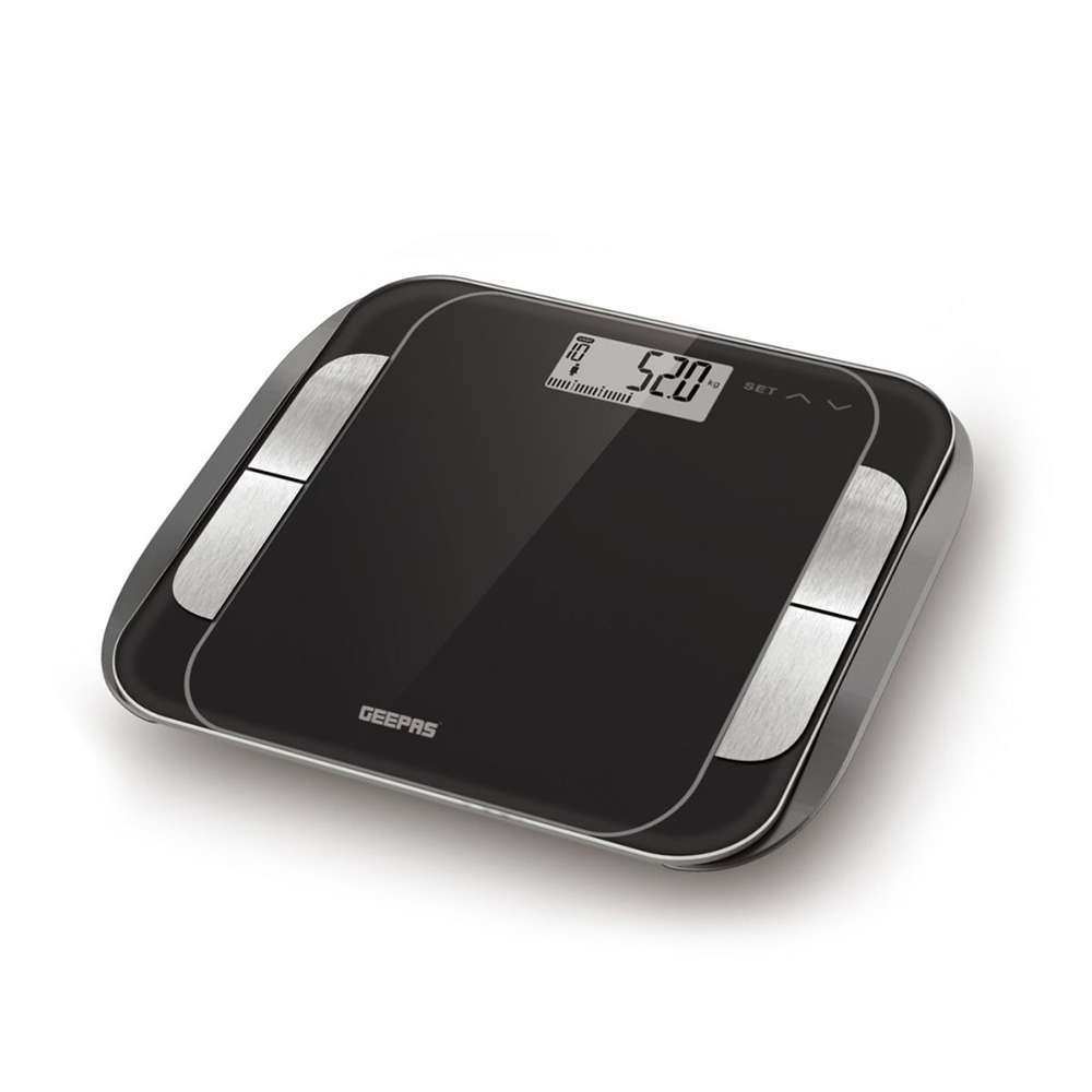 Geepas GBS46506UK Body Fat Bathroom Scale - Smart High Accuracy Digital Weighing Scales For Body Weight BMI Visceral Body Fat Rating Muscle Mass Body Hydration Water & Bone Mass 1
