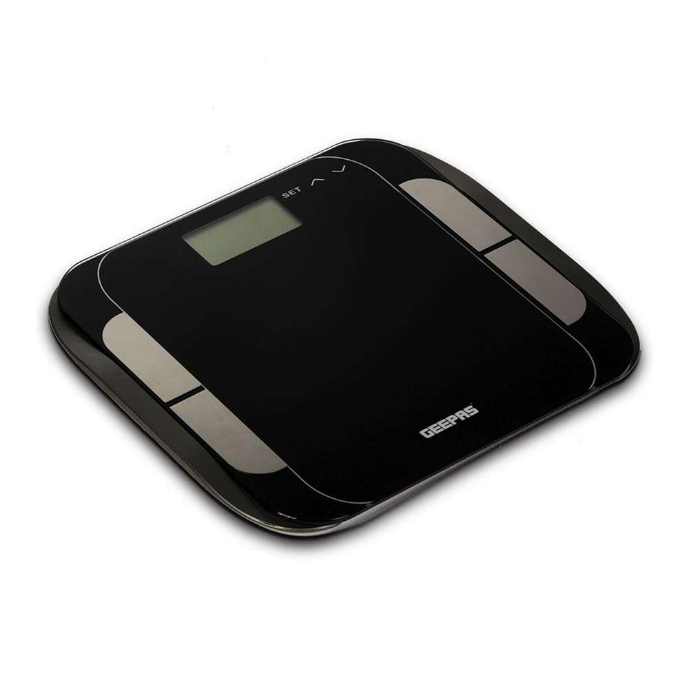 Geepas GBS46506UK Body Fat Bathroom Scale - Smart High Accuracy Digital Weighing Scales For Body Weight BMI Visceral Body Fat Rating Muscle Mass Body Hydration Water & Bone Mass 0