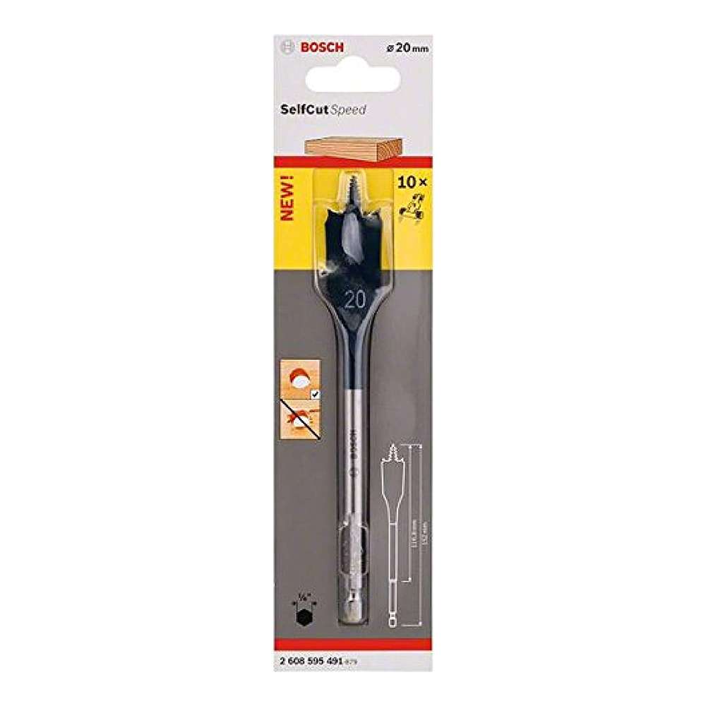 Bosch (2608595491) 20 X 152MM Self Cut Flat Drill Bit 8