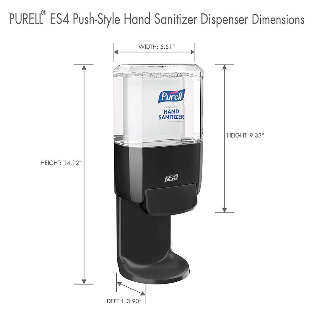 Purell ES4 ABS Plastic Push-Style Dispenser (Graphite 1200 ml 0.54 Kg) 2