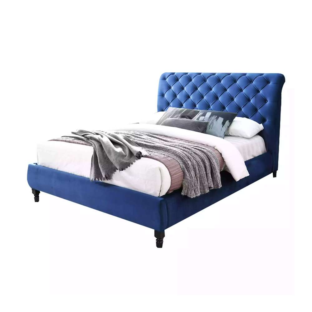 RoChester Queen Bed - Navy Blue 1
