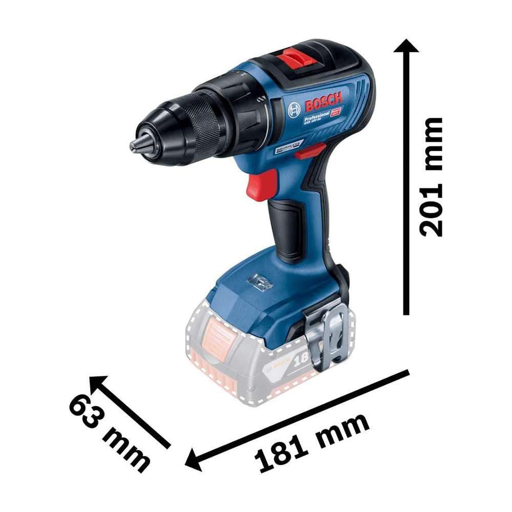 Bosch GSR 18V-50 C/L Solo 18V Cordless Drill Driver 5