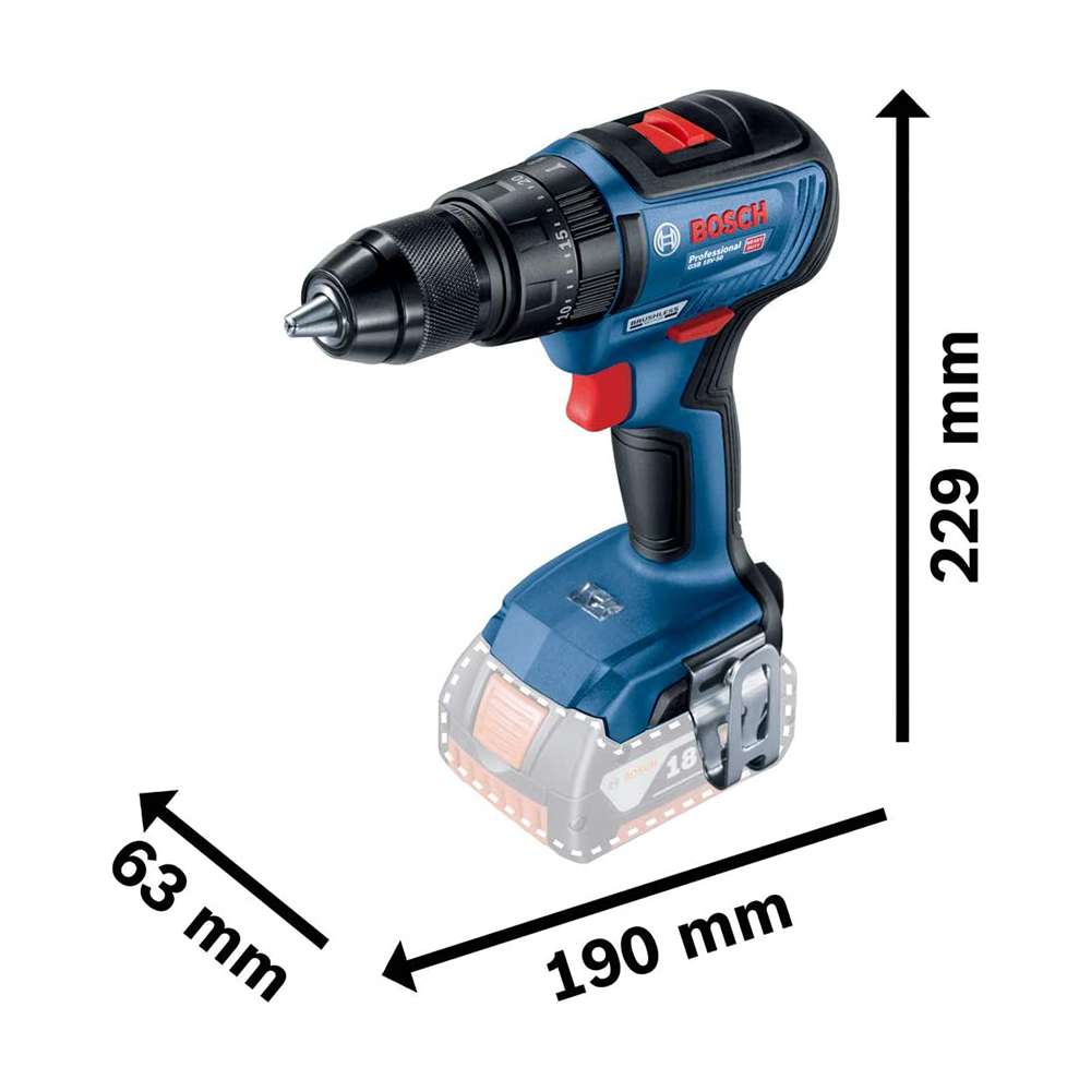 Bosch Professional GSB 18V-50 (06019H51L0) 18V 2.0Ah Li-Ion Cordless Combi Drill 4