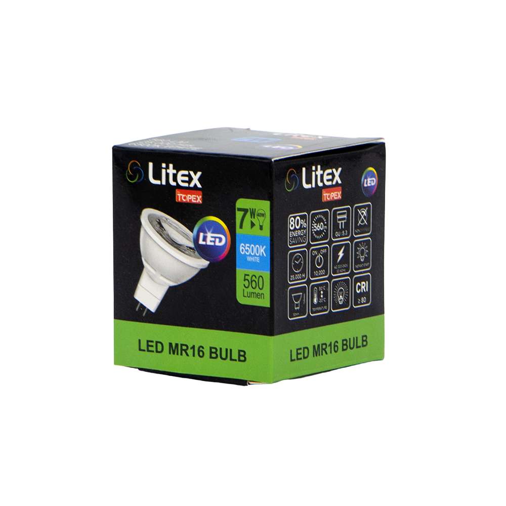 لمبة ليد (Litex) استطاعة (7W) ضوء أبيض بلون (6500K) نوع (MR16)  5