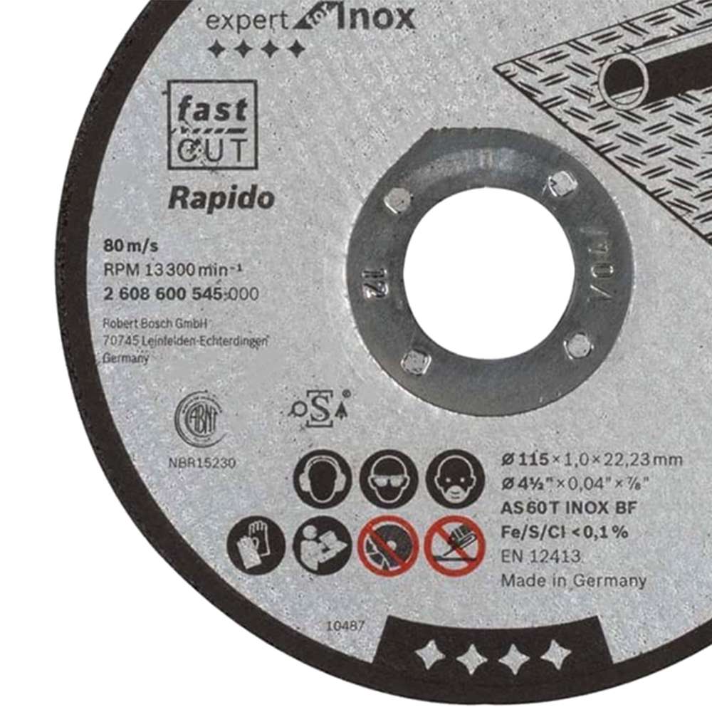 Bosch 2608600545 Inox Straight Cutting disc, 115 x 22.23 x 1mm  1