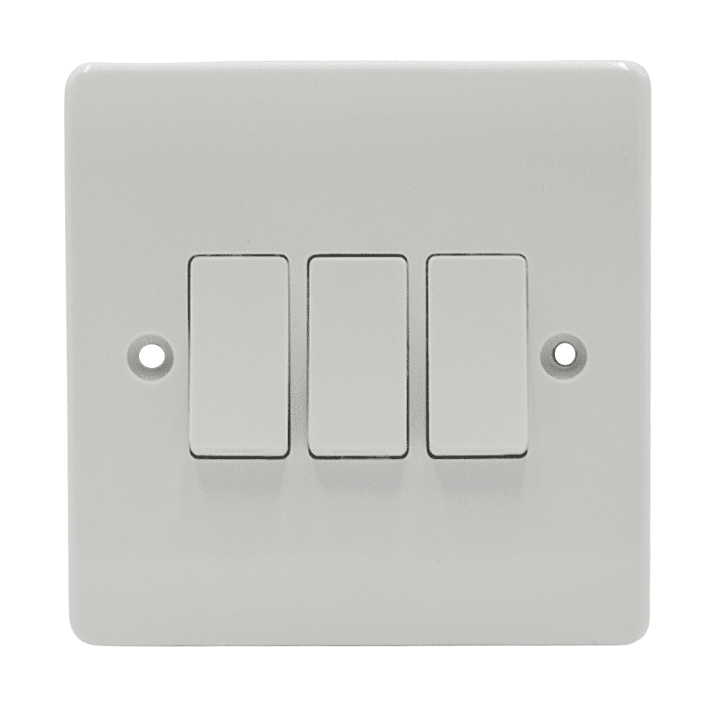 Salex IP66 10AX 3 Gang 1 Way Light Switch 0