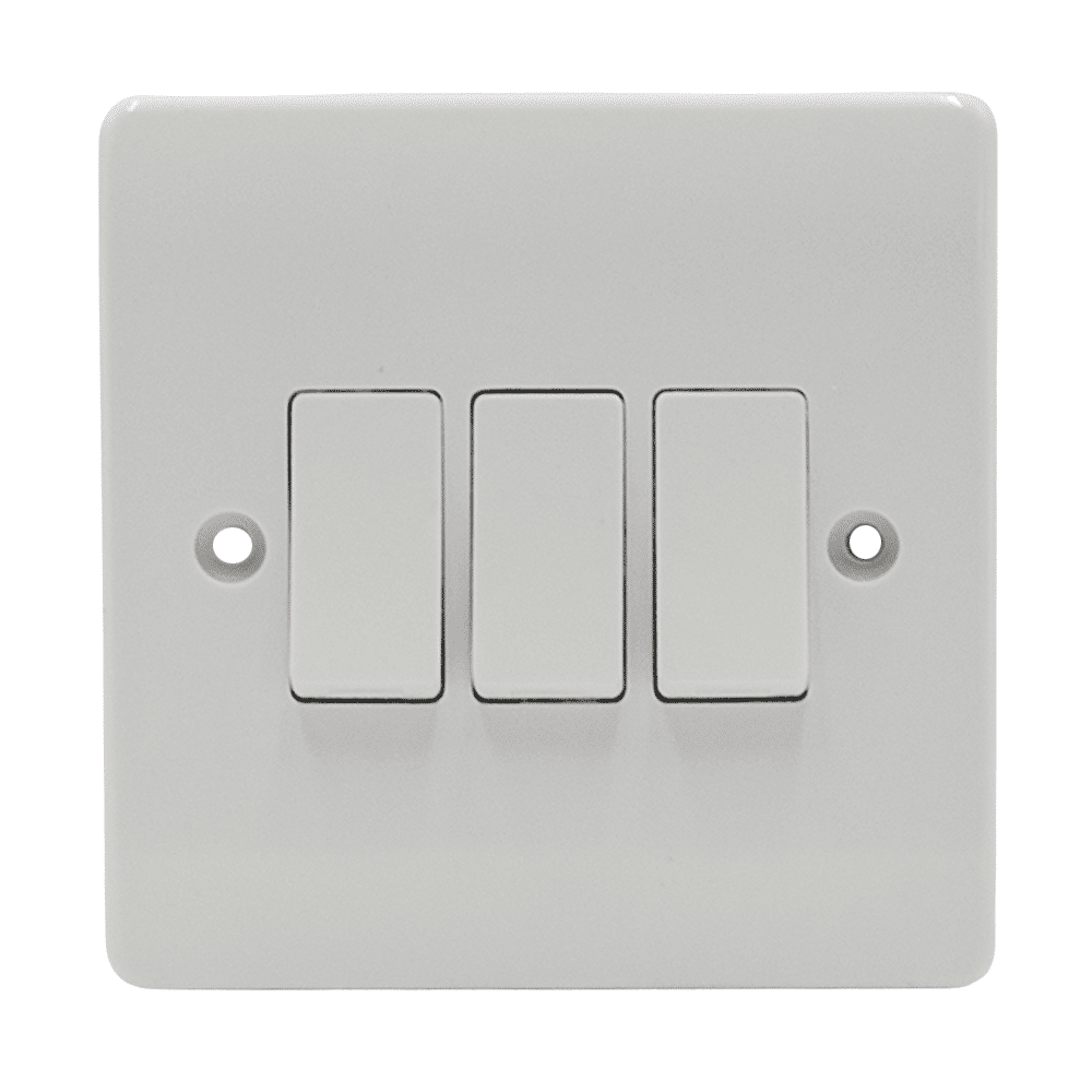 Salex IP66 10AX 3 Gang 1 Way Light Switch 0