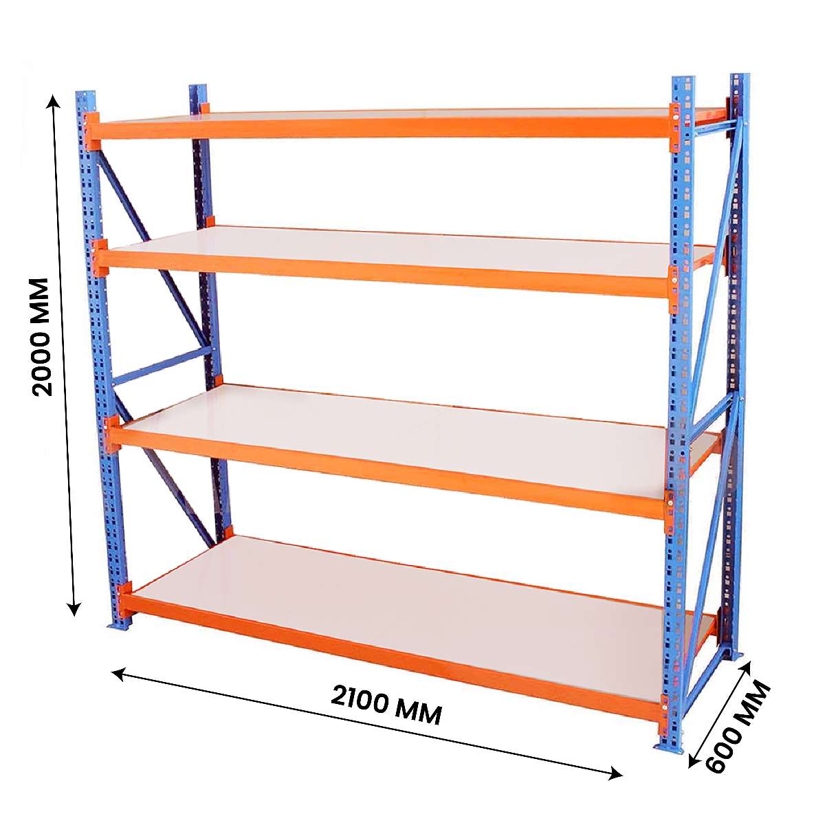 AST Medium Duty Rack 21060200-500-4 4 Shelves 500 Kg/Level HR Steel Powder Coated 0