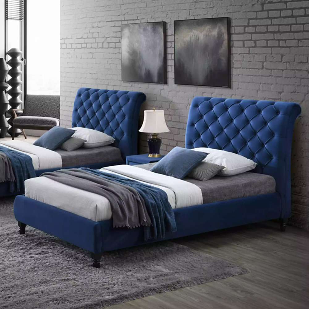 RoChester Single Bed - Navy Blue 0