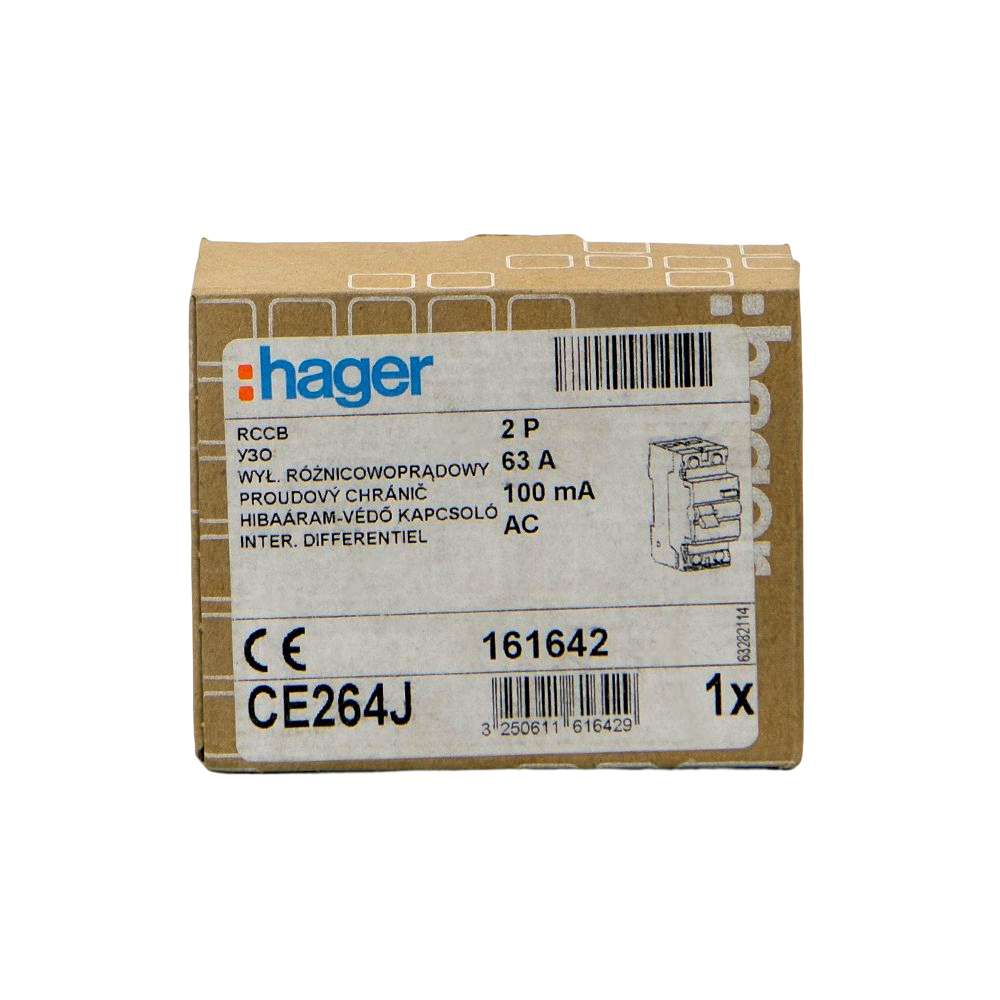 Hager 63A 2Pole 100Ma RCCB Earth Leakage Circuit Breaker (ELCB) 4