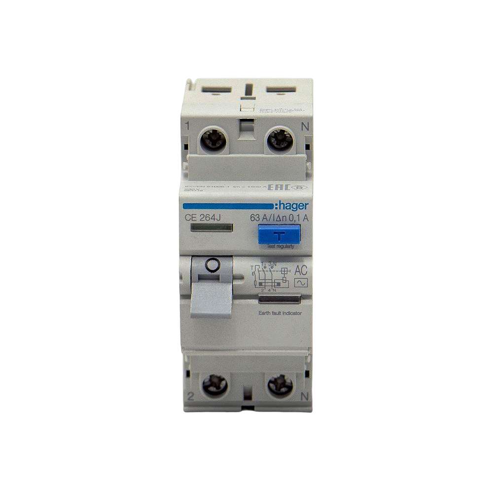 Hager 63A 2Pole 100Ma RCCB Earth Leakage Circuit Breaker (ELCB) 2