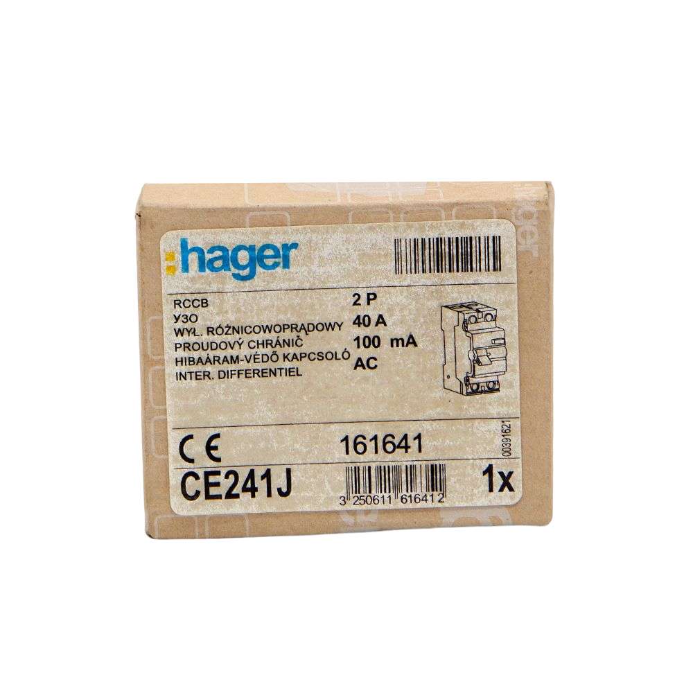 Hager 40A 2Pole 100Ma RCCB Earth Leakage Circuit Breaker (ELCB) 3