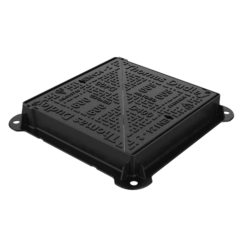 D400 600 X 600mm Solid Top Bitumin Coated DI Drainage Manhole 0