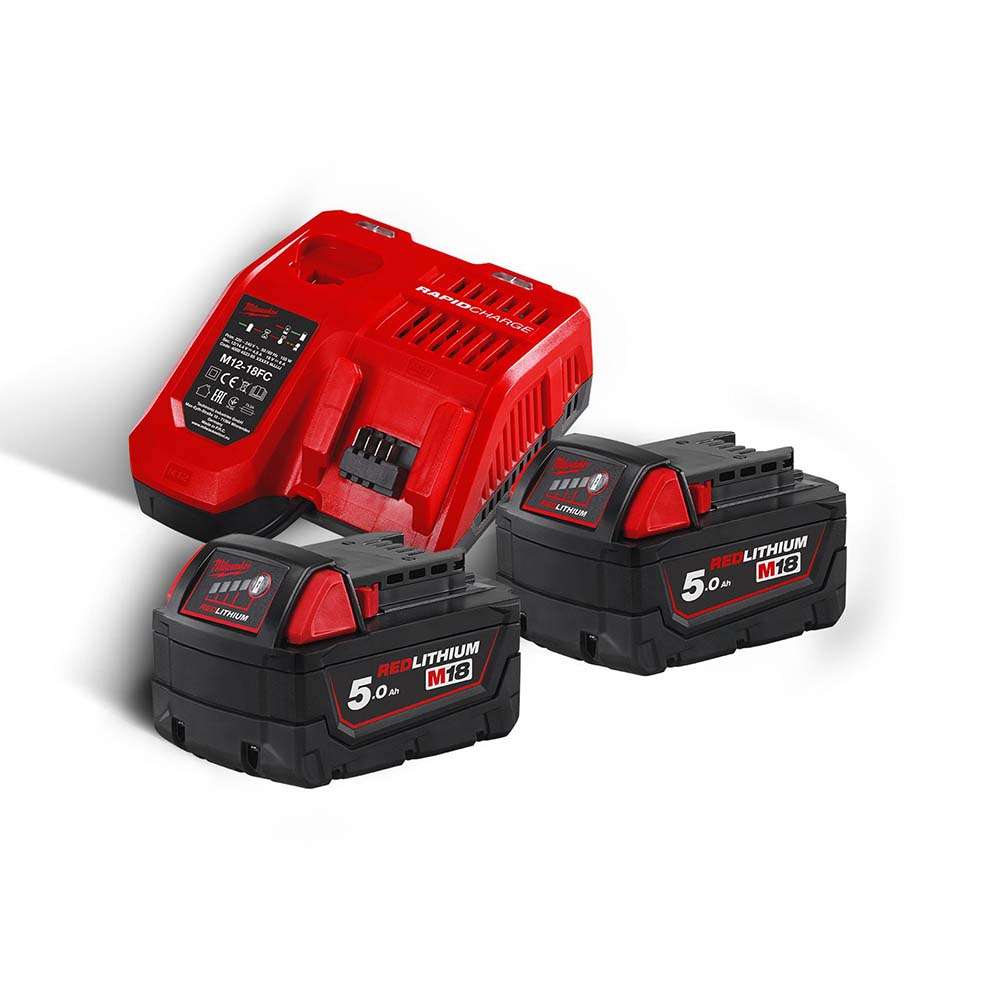 Milwaukee M18NRG-502 18V 5Ah X 2 Battery and Charger Kit 5