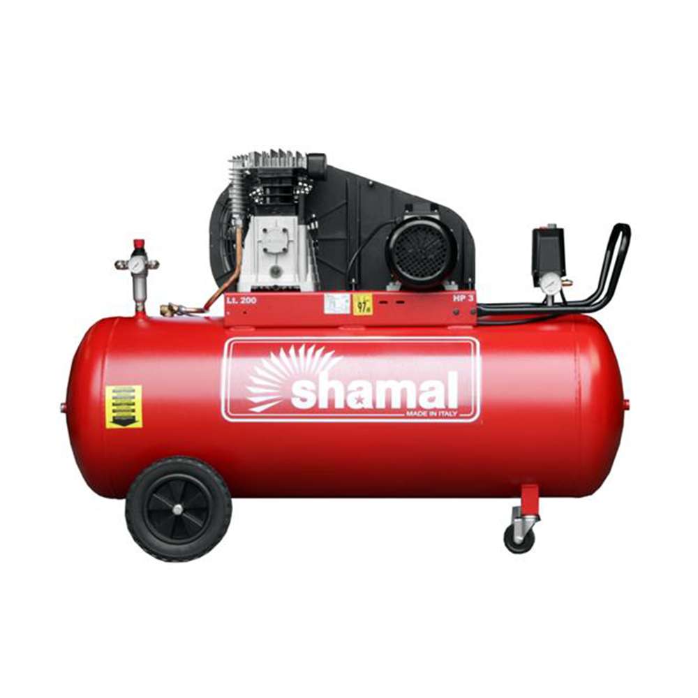 Shamal Air Compressor SB38/200CT3 10 Bar 3 HP Red 1