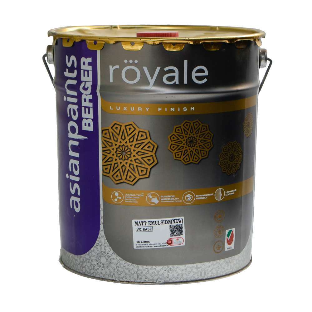 Asian Paints Berger Royale Luxury Matt Emulsion Paint 18L White 2