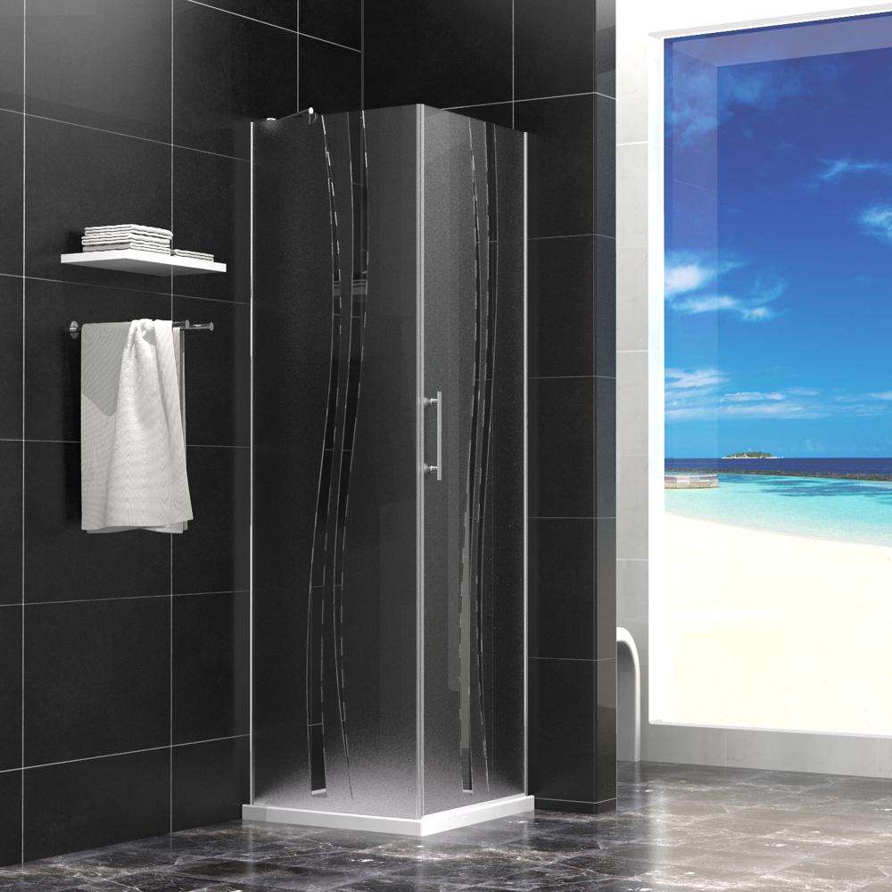 Milano Eco LYP505 140400100192 90 x 90cm Frost Square Shower Cubicle 1