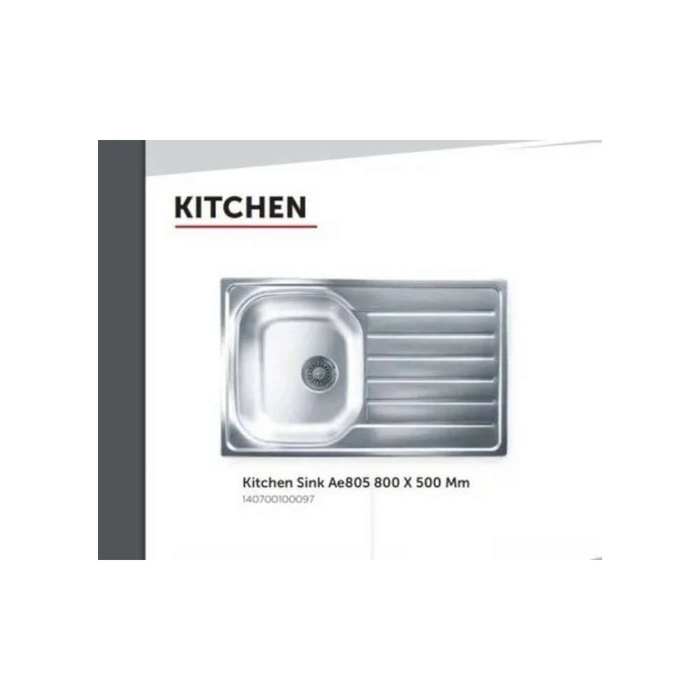 Milano LS-105A 140700100115 100 x 500mm Lay On SB/SD Kitchen Sink 0