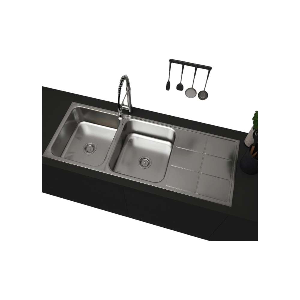 Milano LS-126A 140700200098 120 x 600mm Lay On DB/SD Kitchen Sink 0