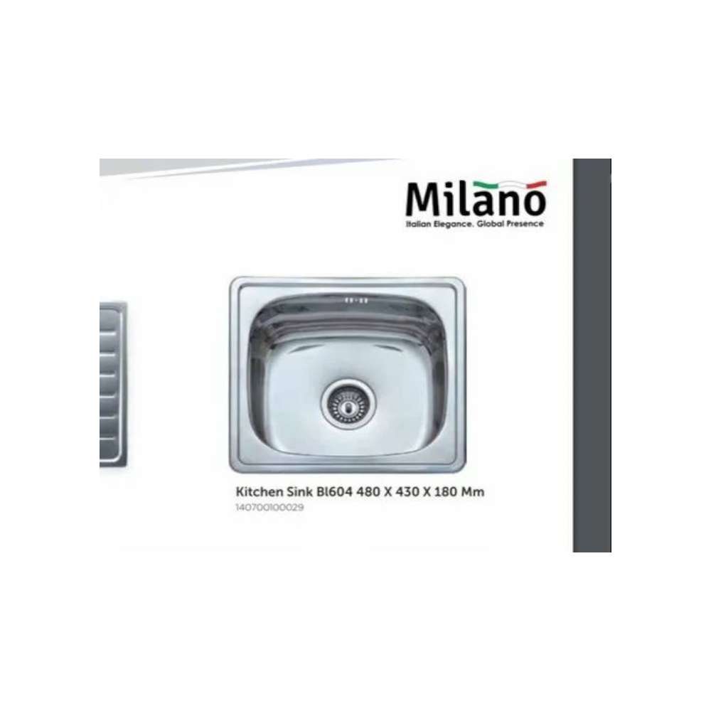 Milano BL-794 140700200104 490 x 440 x 200mm Stainless Steel Kitchen Sink 0