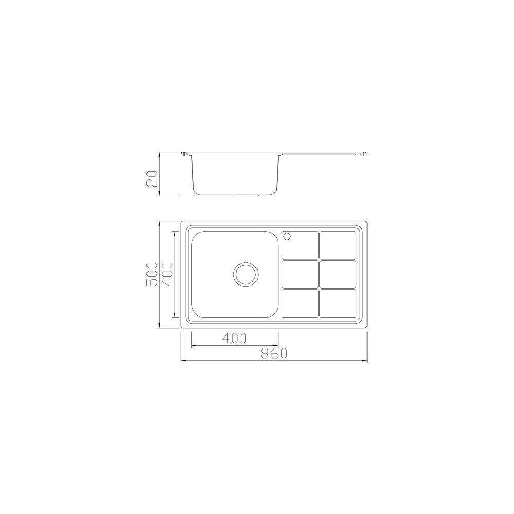 Milano D10050PQ 140700100113 100 x 50mm Stainless Steel Inset Kitchen Sink 1