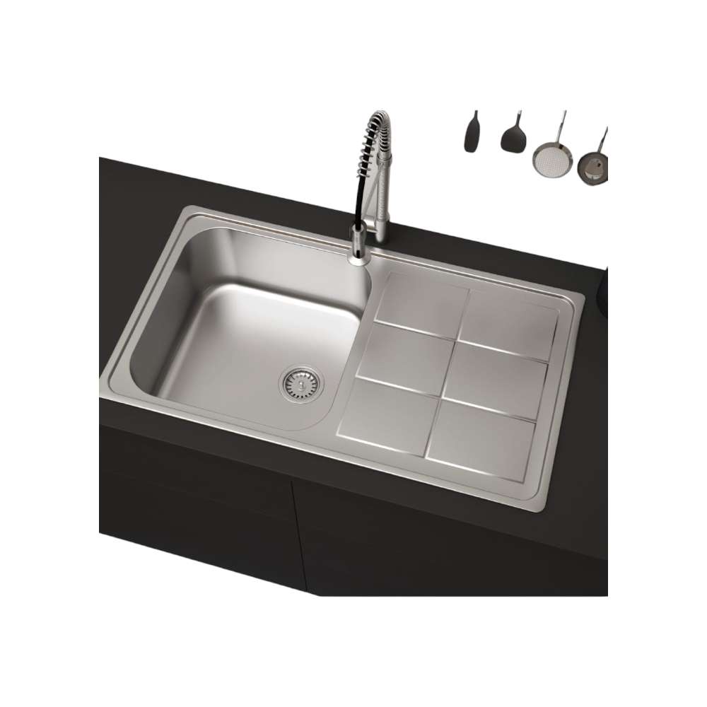Milano D5050P 140700100112 50 x 50mm Stainless Steel Inset Kitchen Sink 0