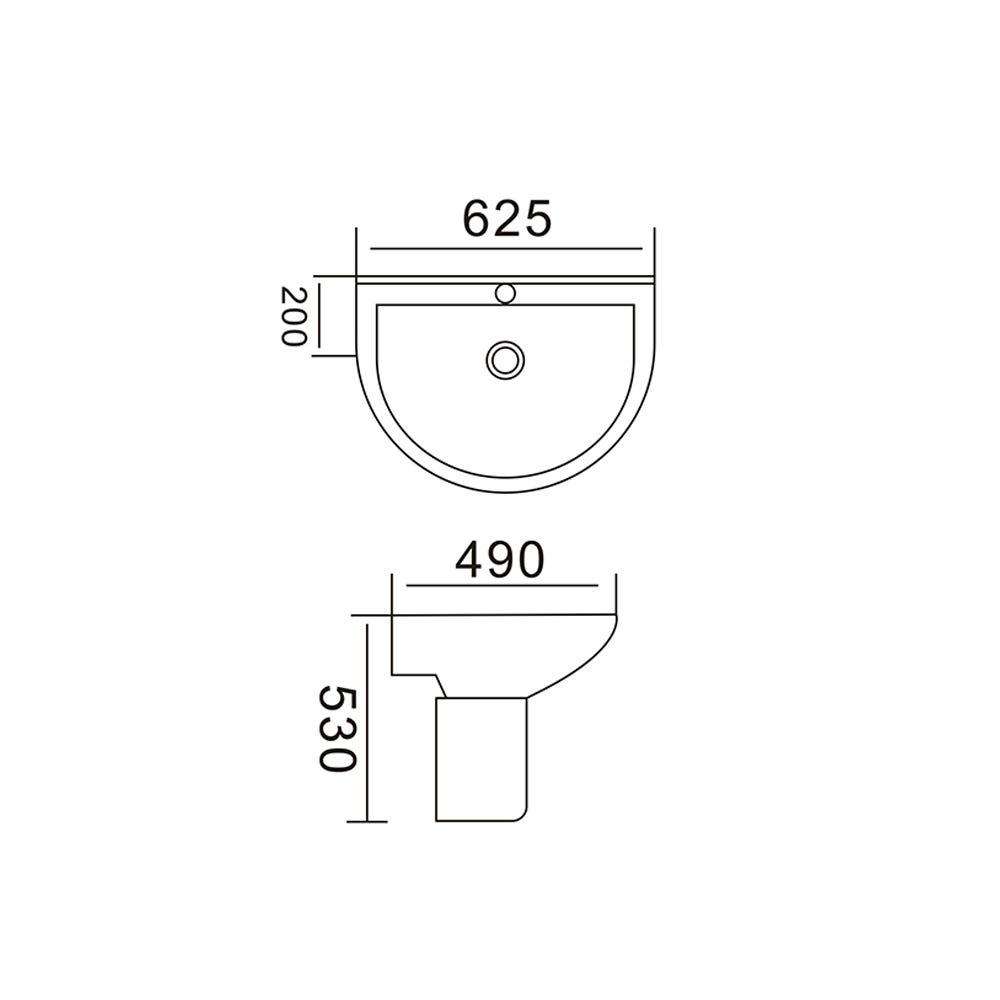 Milano 3636-R 140500201136 Wall Hung Wash Basin - White 1