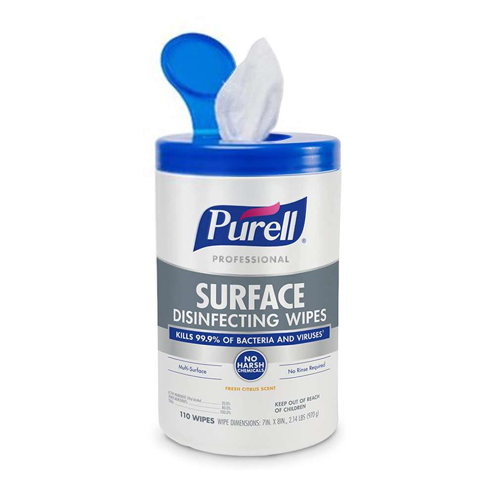 مناديل (Purell) لتطهير الأسطح ذات اللون الأبيض 1