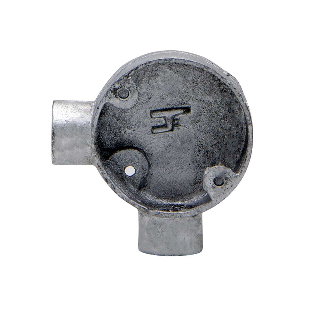 صندوق دائري زاويّ الإتجاه من الحديد المجلفن قياس (25 mm) 2