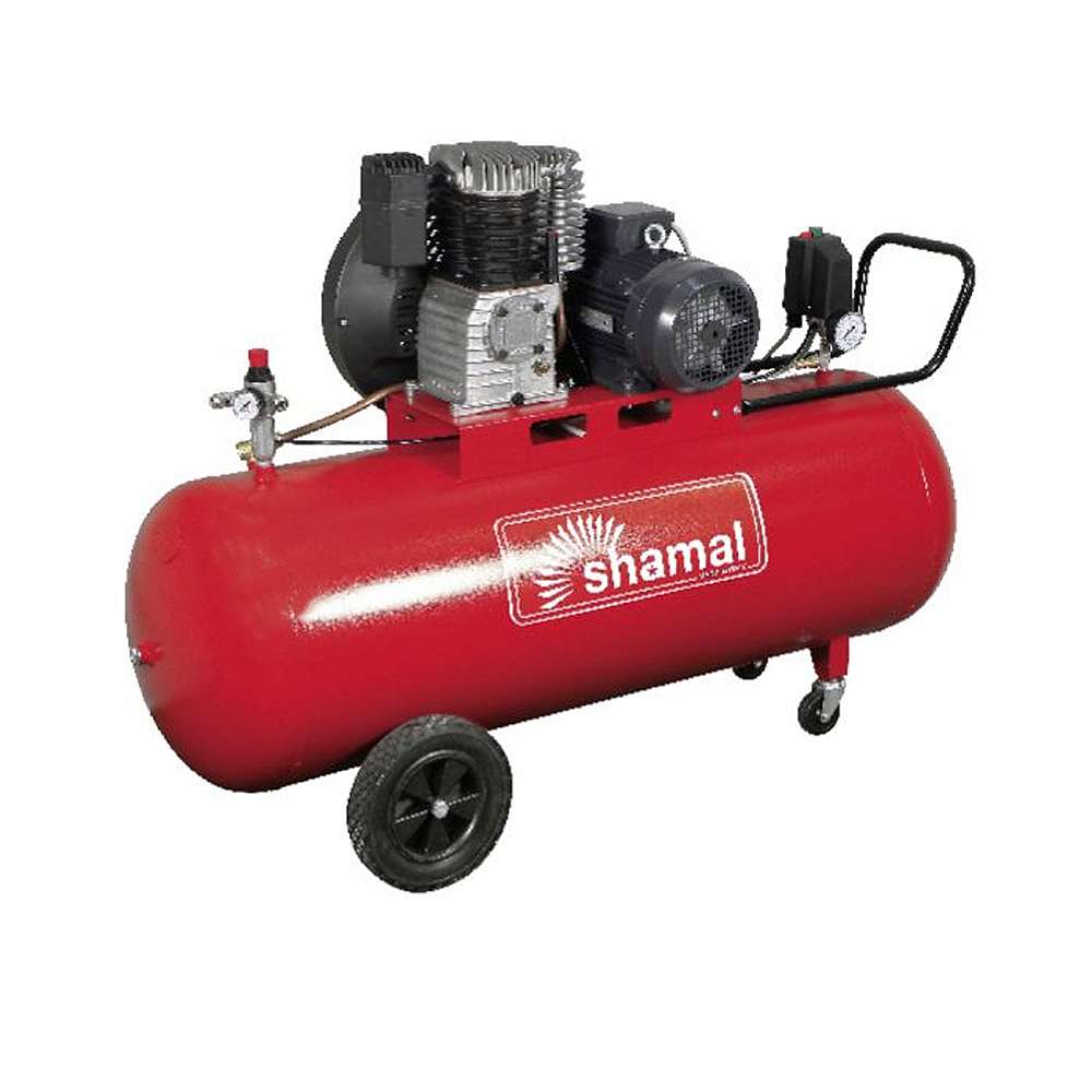 ضاغط هواء (Shamal) بضغط (11Bar) بار و استطاعة (4HP) حصان موديل (SB4/270CT4) باللون الأحمر 0