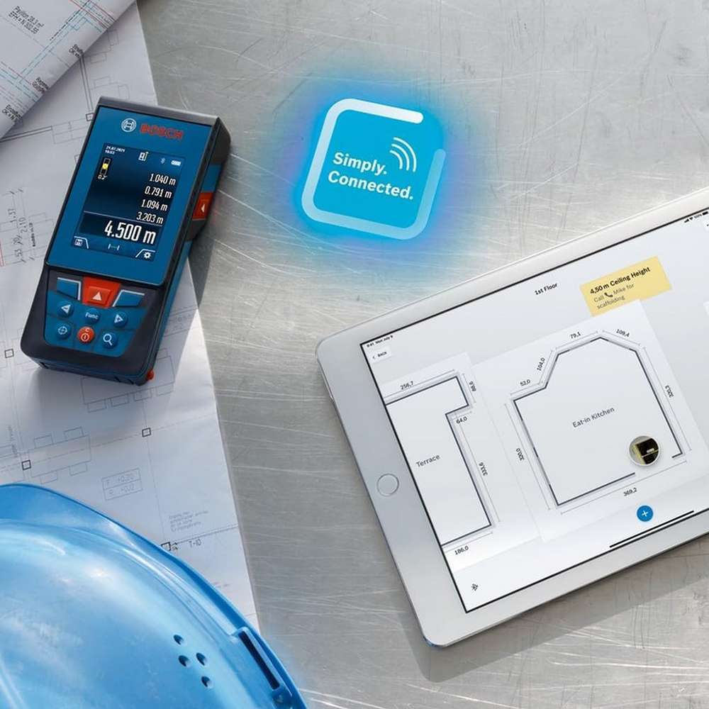 جهاز قياس ليزر بوش (GLM100-25-C) لقياس المسافات حتى (100m) مزود بكاميرا مدمجة وبلوتوث 3