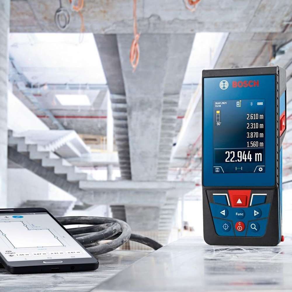 جهاز قياس ليزر بوش (GLM100-25-C) لقياس المسافات حتى (100m) مزود بكاميرا مدمجة وبلوتوث 5