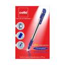 Cello Fine Grip Ball Pen, 0.7mm Tip, Low-Viscosity Ink, Elasto Grip, Smooth Ink Flow, Consistent Writing, Ideal for School & Office Use, Blue - Box of 12 2