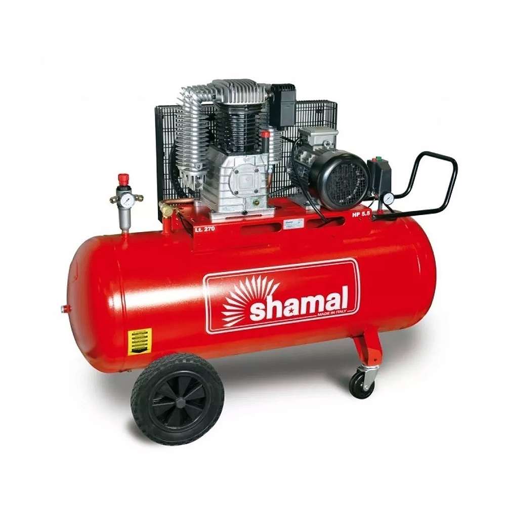 ضاغط هواء (Shamal) بضغط (11Bar) بار و استطاعة (7.5HP) حصان موديل (SB7/500CT7.5) باللون الأحمر 0