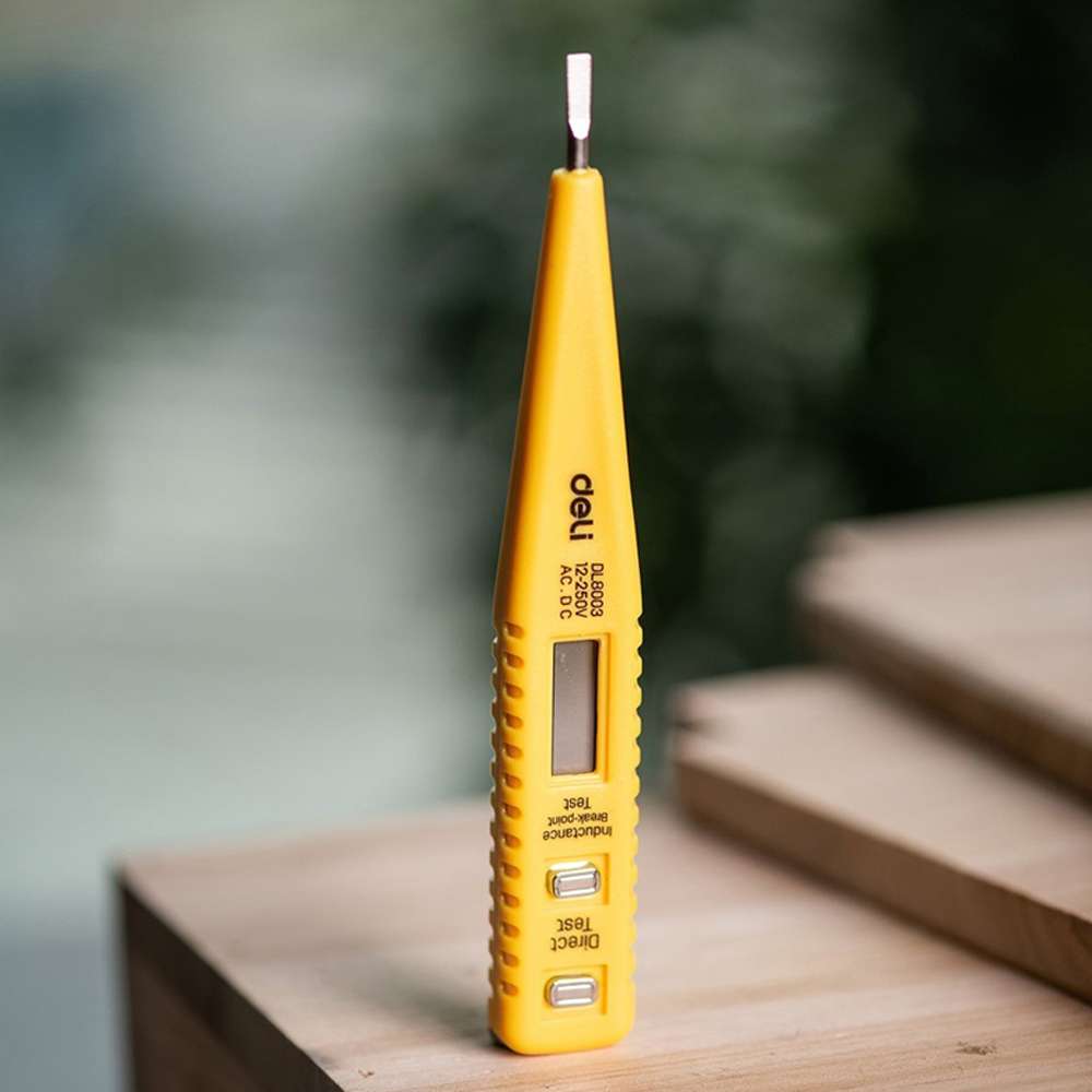 Deli DE-EDL8003 Digital Voltage Tester AC/DC 12-250V 3