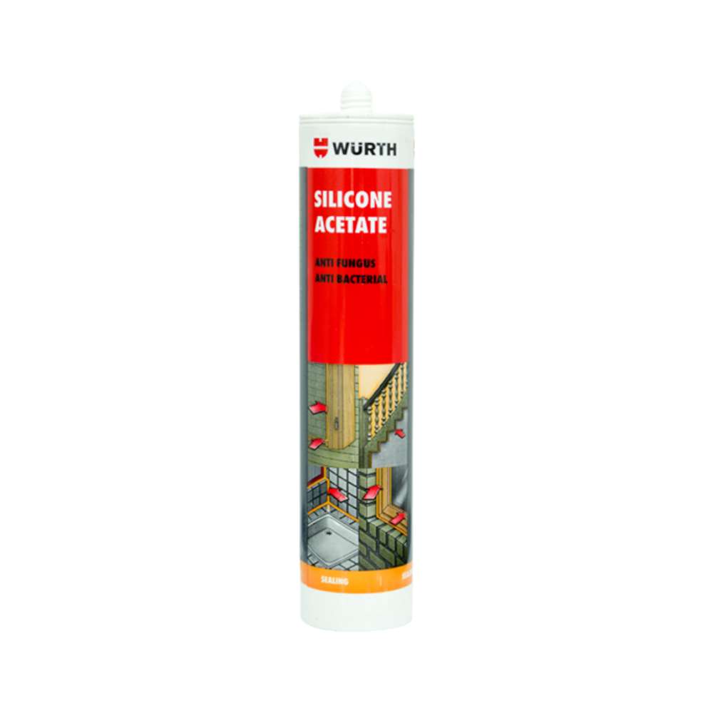 Wurth RAL9016 Anti Fungus Silicone Acetate, White 0