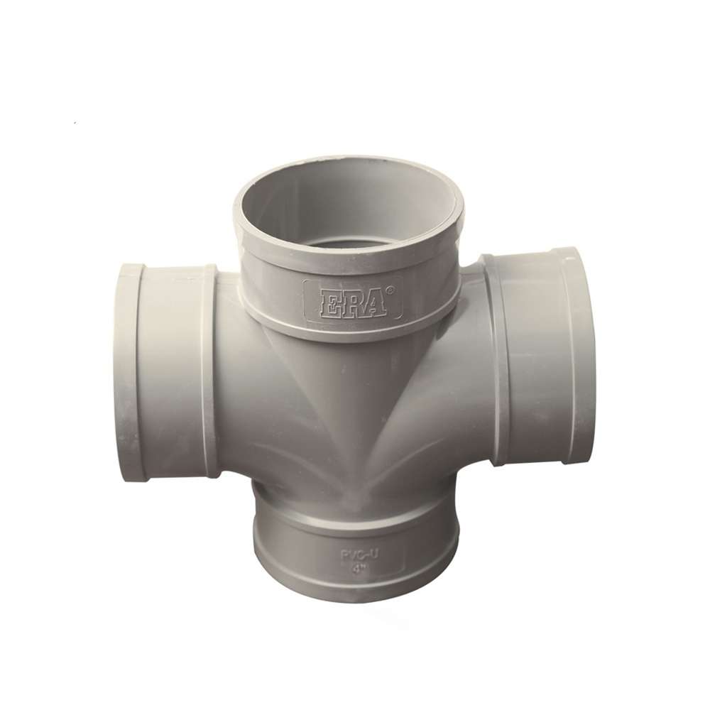 وصلة التقاطع (ERA) على شكل حرف (TEE) المصنوعة من بلاستيك (UPVC) قياس (4")  0